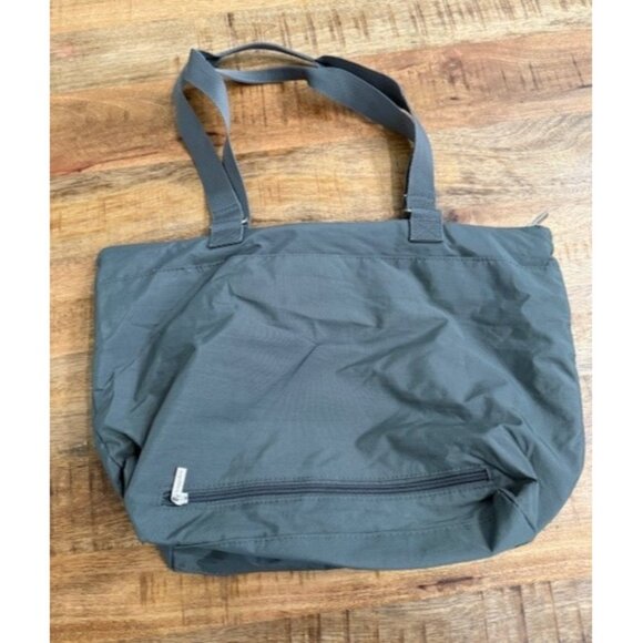 Baggallini Carryall Tote Grey Yellow Lining Nylon Case Bag Travel Double Handle - Picture 4 of 11